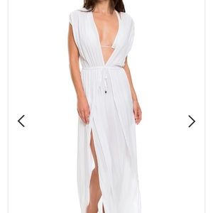 Elan International Plunging Caftan Swim Cover Up